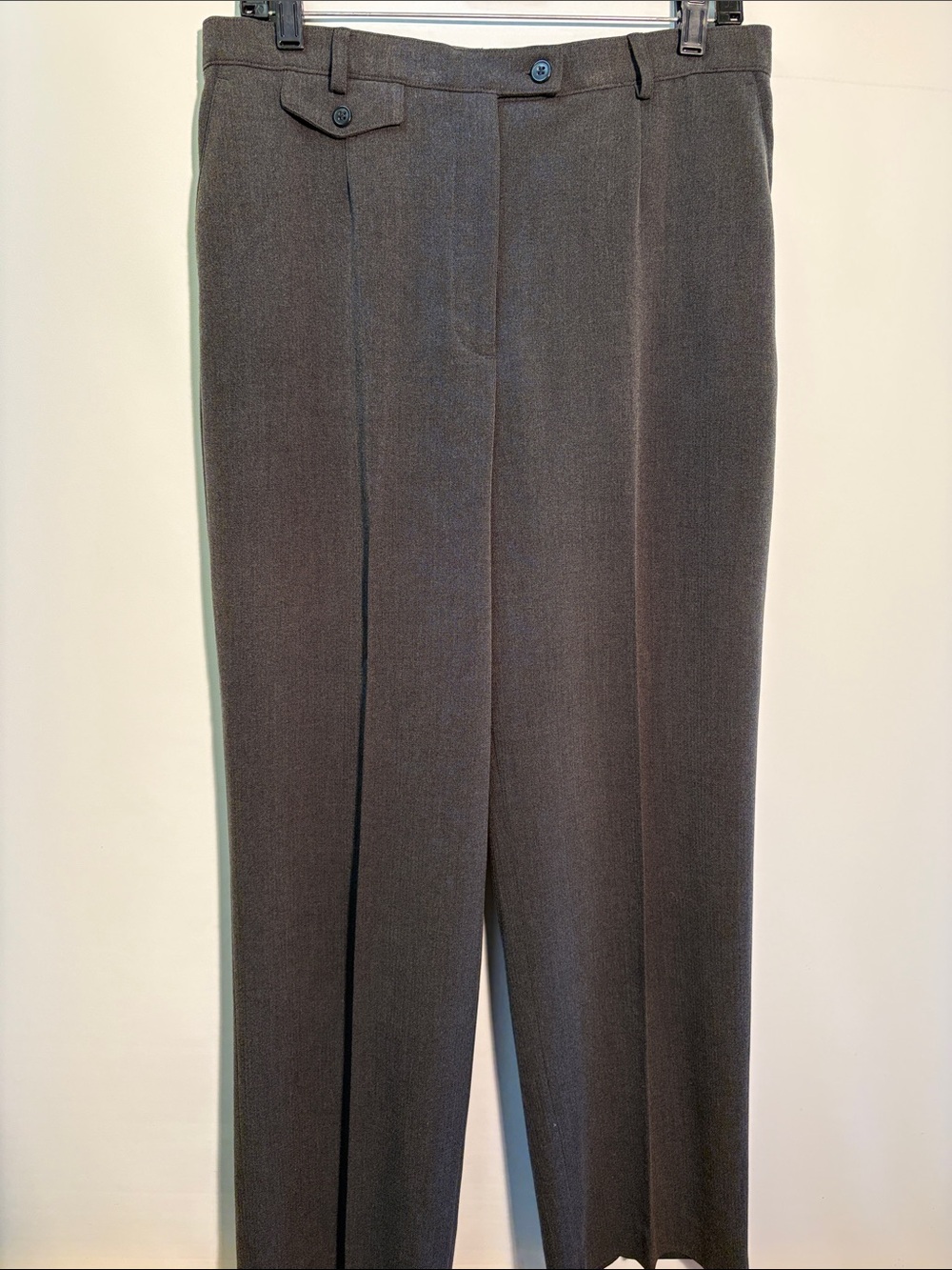 Tailored Anne Straight-Leg Pants in Dark Gray